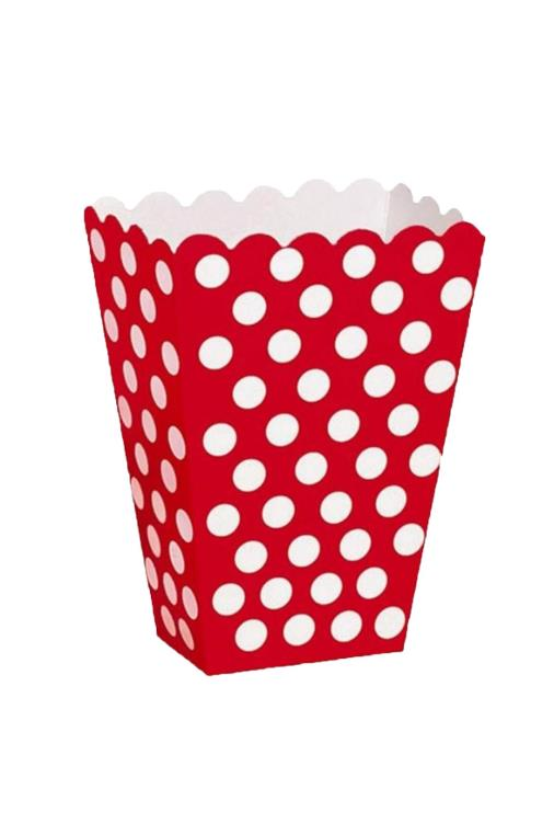 Popcorn Kutusu Kırmızı-Beyaz Puantiyeli