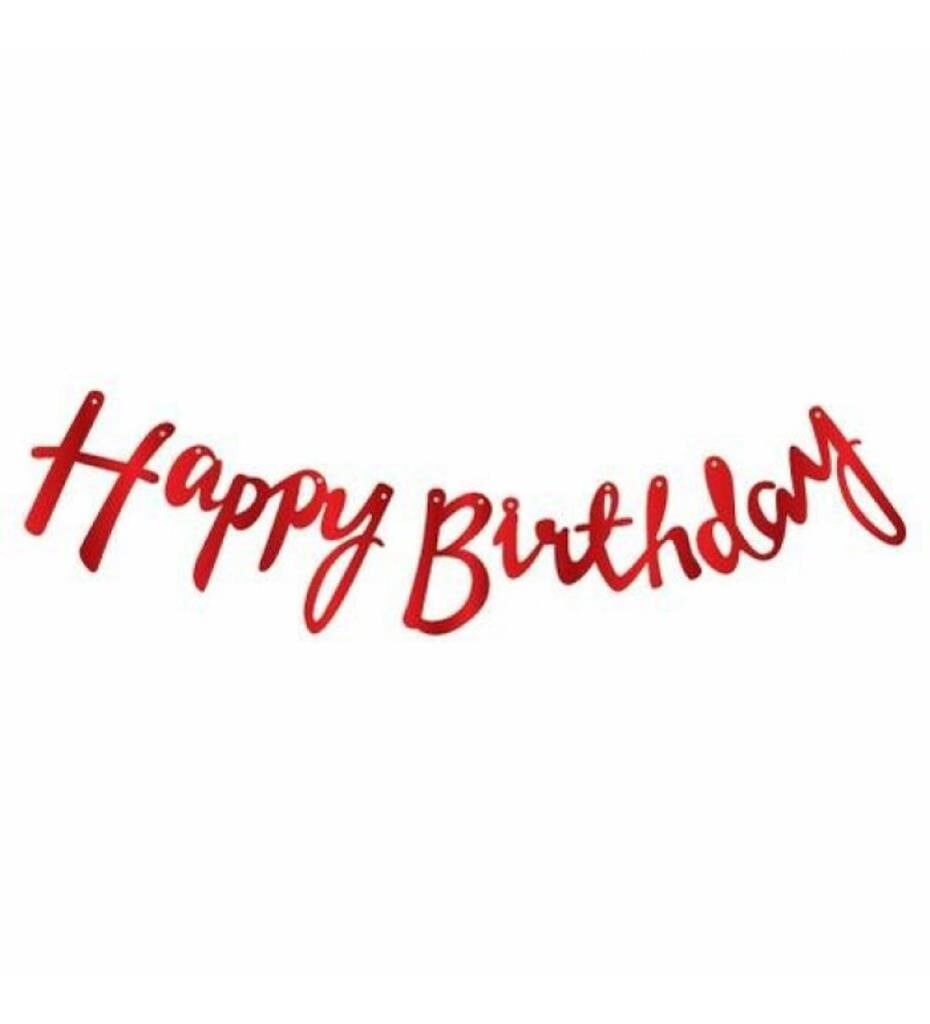 KALİGRAFİ BANNER H.BIRTHDAY KIRMIZI