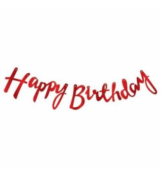 KALİGRAFİ BANNER H.BIRTHDAY KIRMIZI