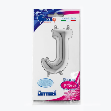 Harf Folyo Balon J Gümüş 35 Cm (Grabo)