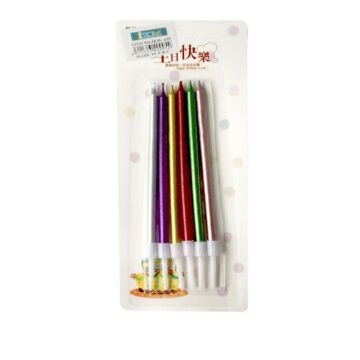 6 LI RENKLİ MUM 13 CM ALTLIKLI