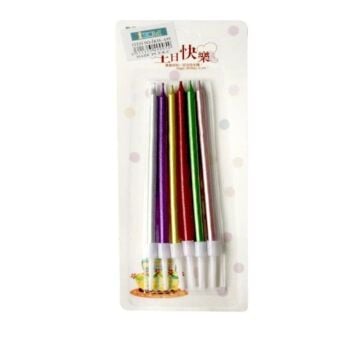 6 LI RENKLİ MUM 13 CM ALTLIKLI