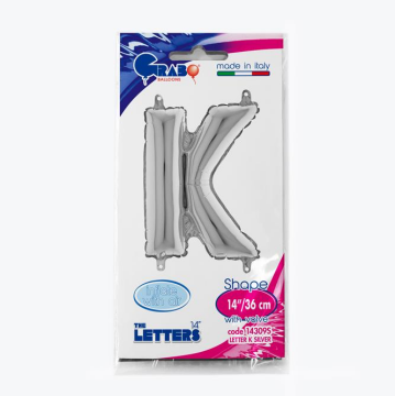 Harf Folyo Balon K Gümüş 35 Cm (Grabo)