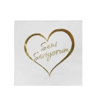 GOLD SENİ SEVİYORUM VARAK BASKILI KAĞIT PEÇETE