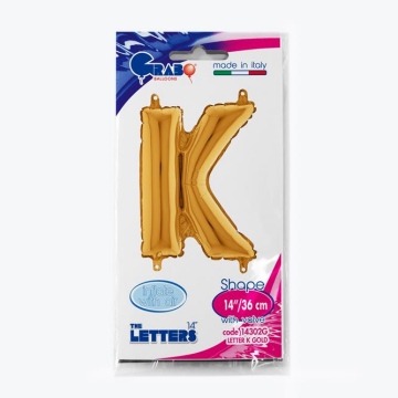 Harf Folyo Balon K Gold 35 Cm (Grabo)