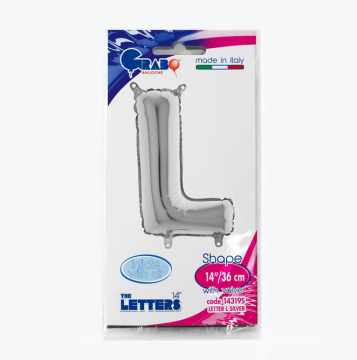 Harf Folyo Balon L Gümüş 35 Cm (Grabo)
