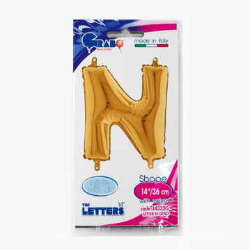 Harf Folyo Balon N Gold 35 Cm (Grabo)