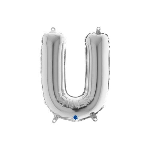 Harf Folyo Balon U Gümüş 35 Cm (Grabo)