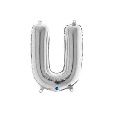 Harf Folyo Balon U Gümüş 35 Cm (Grabo)