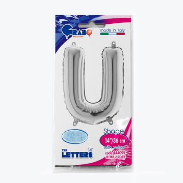 Harf Folyo Balon U Gümüş 35 Cm (Grabo)