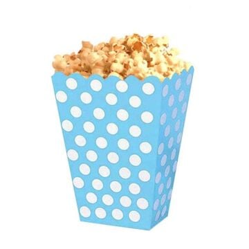 POPCORN KUTUSU MAVİ BEYAZ PUANTİYELİ