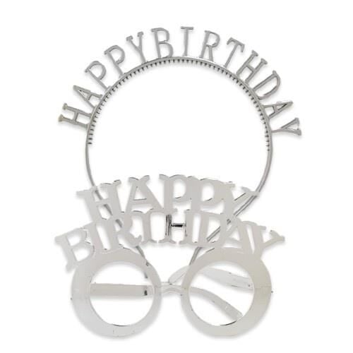 H.BIRTHDAY GÖZLÜK - TAÇ SET GÜMÜŞ