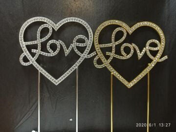 METAL TAŞLI LOVE PASTA SÜS