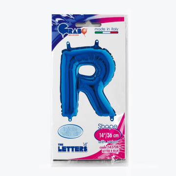 Harf Folyo Balon R Mavi 35 Cm (Grabo)