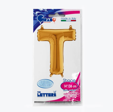 Harf Folyo Balon T Gold 35 Cm (Grabo)