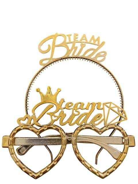 TEAM BRİDE GÖZLÜK-TAÇ SET (GOLD)