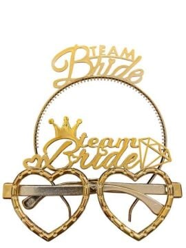 TEAM BRİDE GÖZLÜK-TAÇ SET (GOLD)