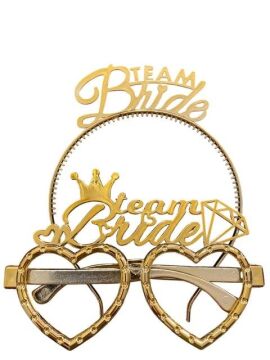 TEAM BRİDE GÖZLÜK-TAÇ SET (GOLD)