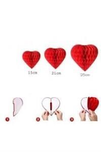 İPE DİZİLİ KALP PETEK SÜS KARIŞIK RENK