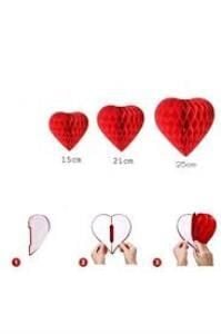 İPE DİZİLİ KALP PETEK SÜS KARIŞIK RENK