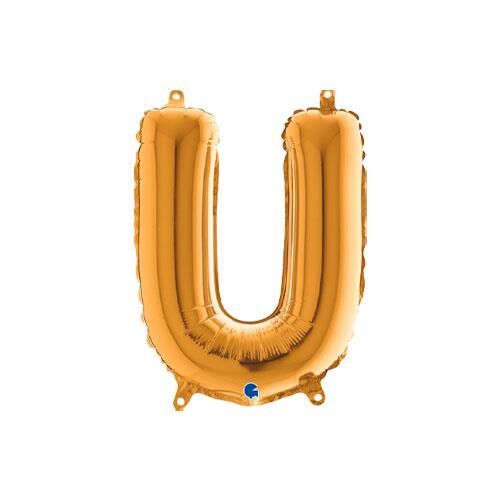 Harf Folyo Balon U Gold 35 Cm (Grabo)