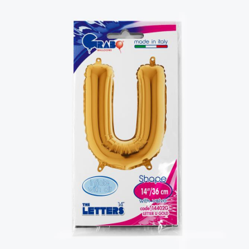 Harf Folyo Balon U Gold 35 Cm (Grabo)