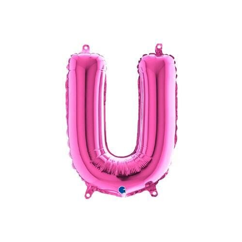 Harf Folyo Balon U Pembe 35 Cm (Grabo)