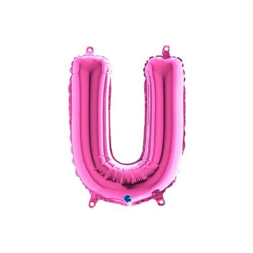 Harf Folyo Balon U Pembe 35 Cm (Grabo)