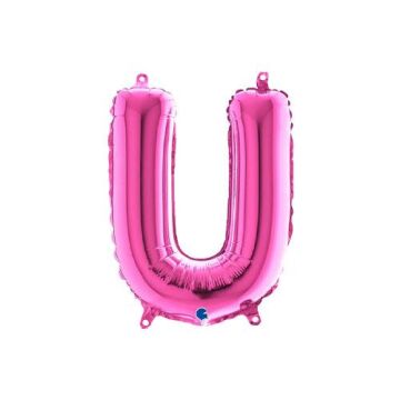Harf Folyo Balon U Pembe 35 Cm (Grabo)