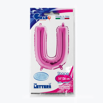 Harf Folyo Balon U Pembe 35 Cm (Grabo)