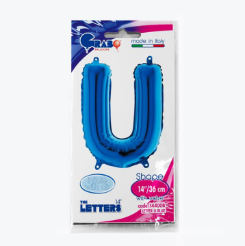 Harf Folyo Balon U Mavi 35 Cm (Grabo)