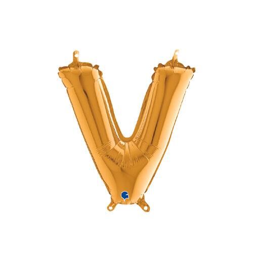 Harf Folyo Balon V Gold 35 Cm (Grabo)