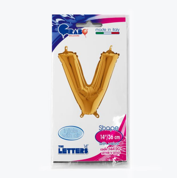 Harf Folyo Balon V Gold 35 Cm (Grabo)