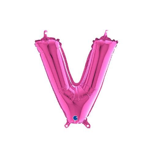 Harf Folyo Balon V Pembe 35 Cm (Grabo)