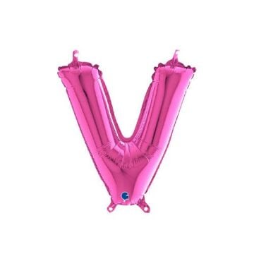 Harf Folyo Balon V Pembe 35 Cm (Grabo)