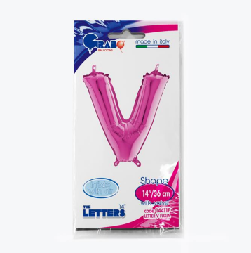 Harf Folyo Balon V Pembe 35 Cm (Grabo)