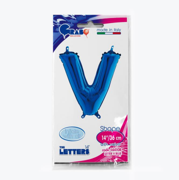 Harf Folyo Balon V Mavi 35 Cm (Grabo)