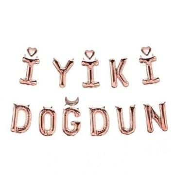 14'' FOLYO İYİ Kİ DOĞDUN SET ROSEGOLD