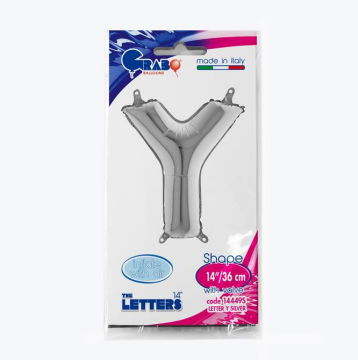 Harf Folyo Balon Y Gümüş 35 Cm (Grabo)