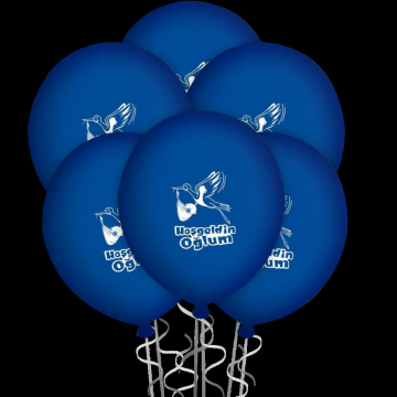 Hoşgeldin Oğlum Baskılı Balon Mavi Renk 100 Adet (Hbk)