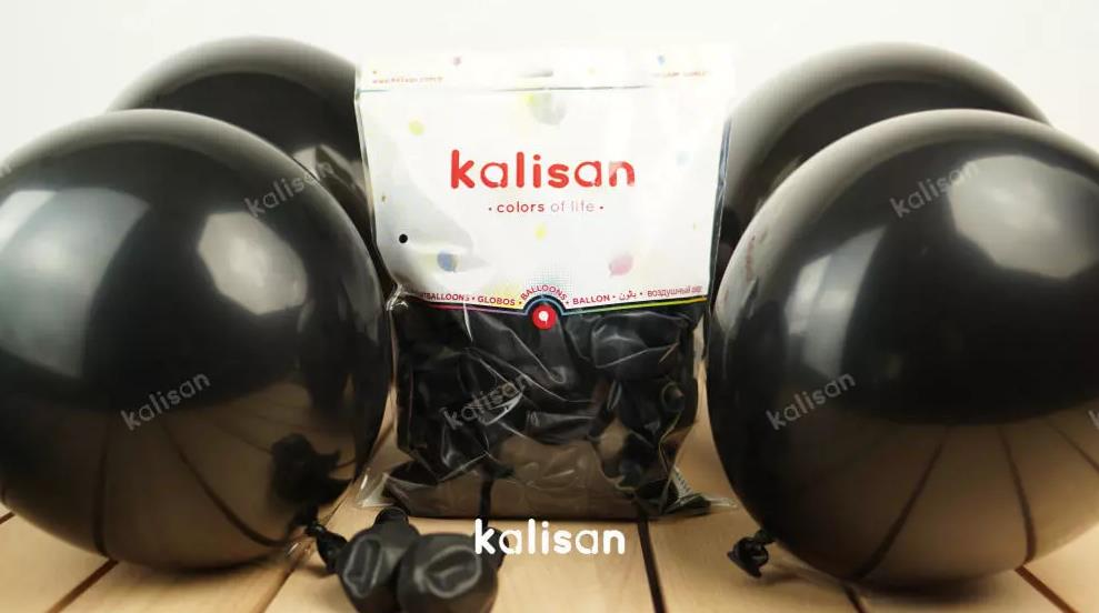 Siyah İç Mekan Lateks Balon 100 Adet (Kalisan)