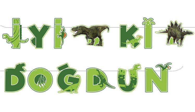 VAHŞİ JURASSİC PARTİ İYİ Kİ DOĞDUN HARF SET