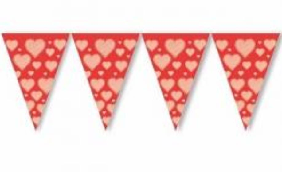 Üçgen Flama Kalp Desenli