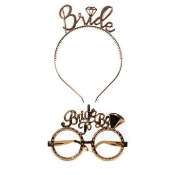 BRİDE GÖZLÜK-TAÇ SET ROSE