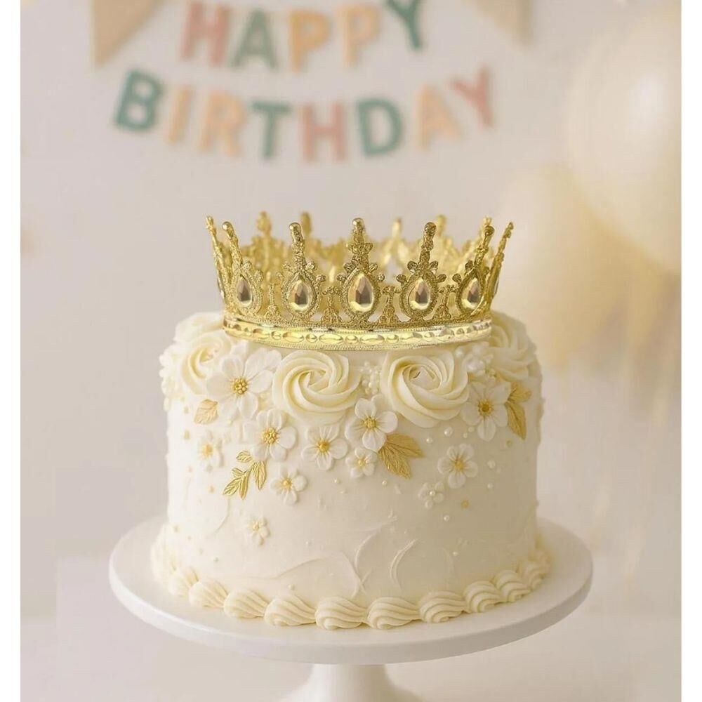 PLEKSİ PASTA TAÇ - GOLD