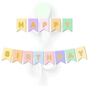 ECO RENKLİ-GOLD BASKILI H.BIRTHDAY BAYRAK SET