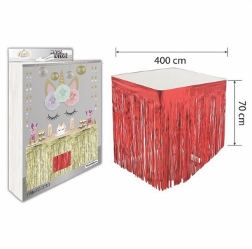 METALİZE MASA ETEĞİ KIRMIZI