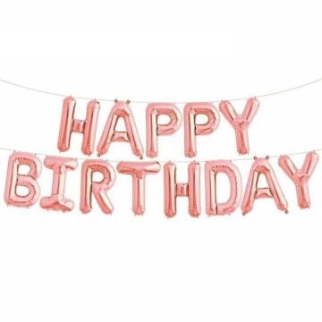 14'' FOLYO HAPPY BIRTHDAY SET ROSE GOLD