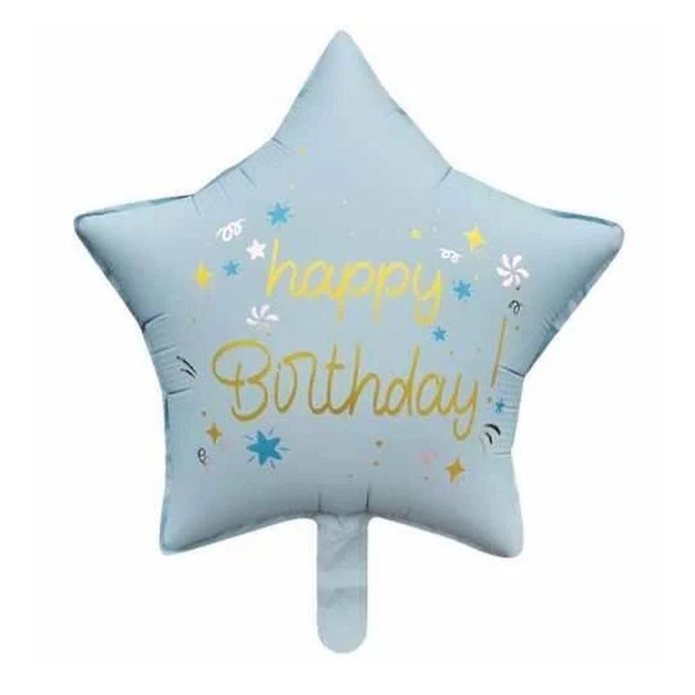18'' YILDIZ HAPPY BIRTHDAY MAVİ