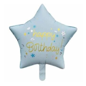 18'' YILDIZ HAPPY BIRTHDAY MAVİ